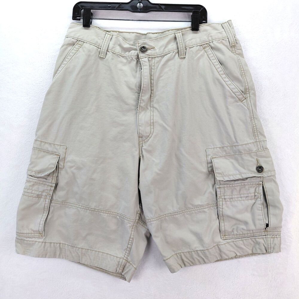 Levis Paratrooper Cargo Shorts Mens 36 Tan Beige Baggy Heavyweight White Tab Y2K